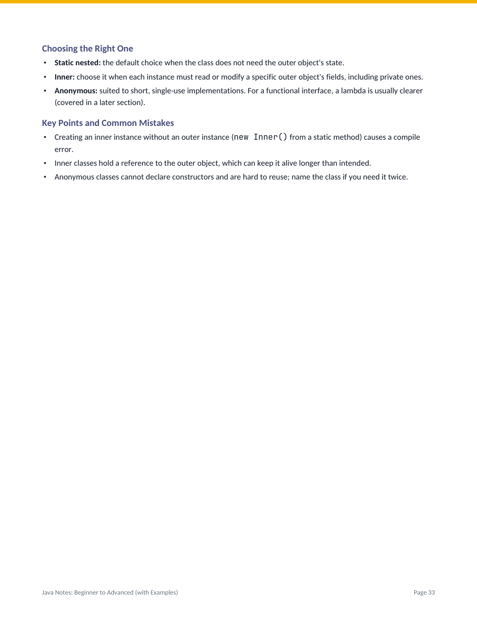 Java Notes: Beginner to Advanced (with Examples) — page 33