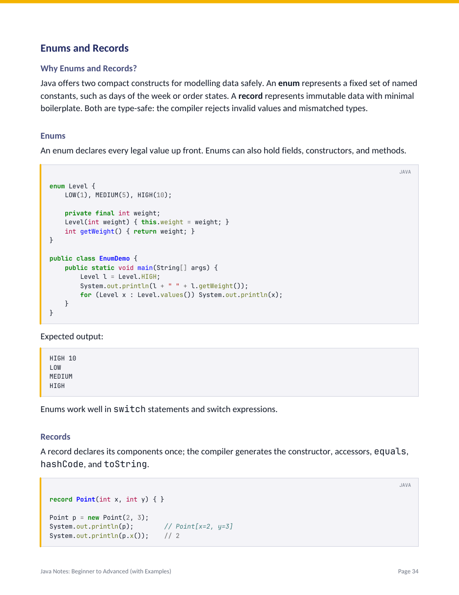 Java Notes: Beginner to Advanced (with Examples) — page 34