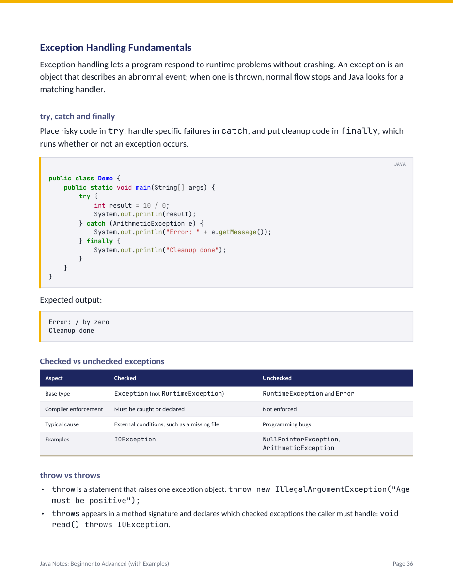 Java Notes: Beginner to Advanced (with Examples) — page 36