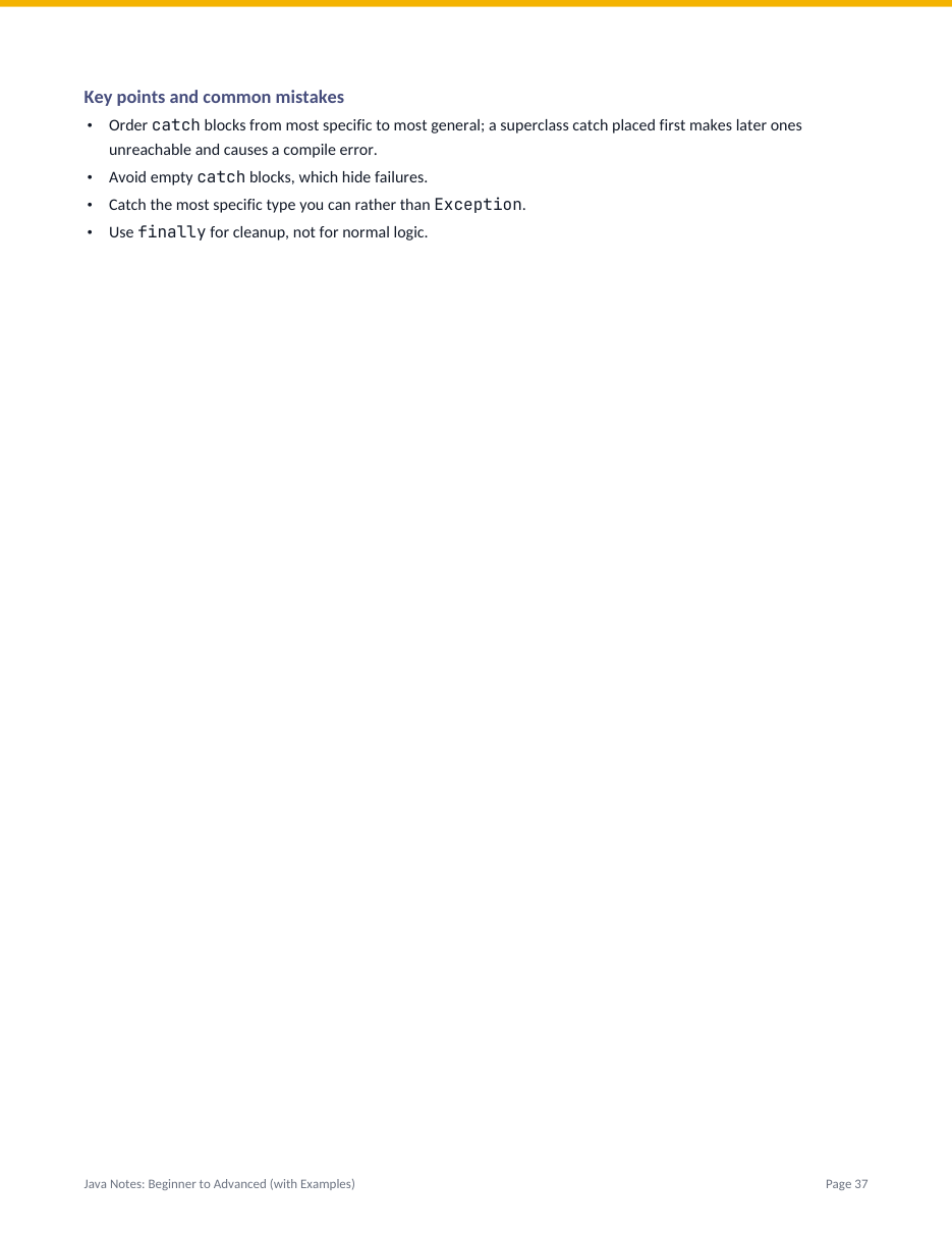 Java Notes: Beginner to Advanced (with Examples) — page 37