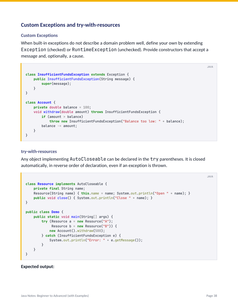 Java Notes: Beginner to Advanced (with Examples) — page 38