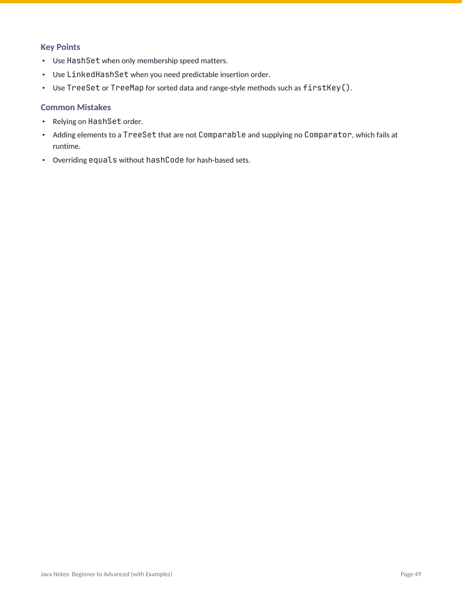 Java Notes: Beginner to Advanced (with Examples) — page 49