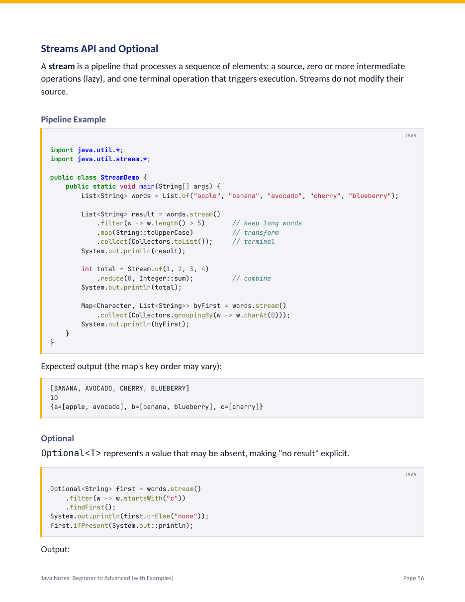 Java Notes: Beginner to Advanced (with Examples) — page 56