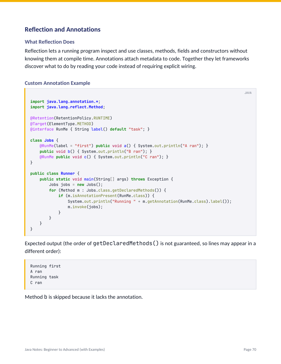 Java Notes: Beginner to Advanced (with Examples) — page 70