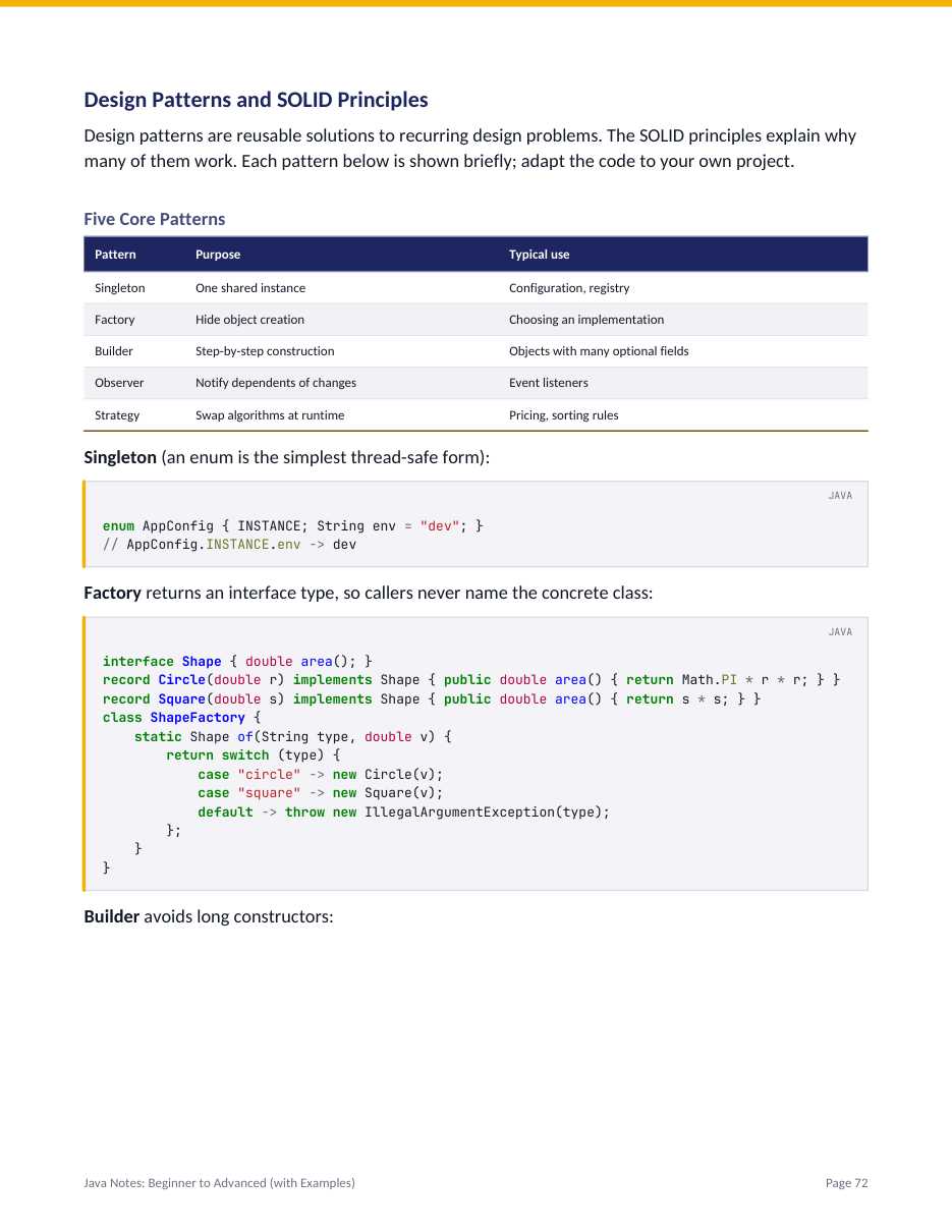 Java Notes: Beginner to Advanced (with Examples) — page 72